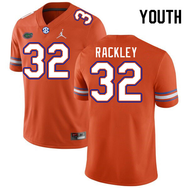 Youth #32 Cahron Rackley Florida Gators College Football Jerseys Stitched-Orange